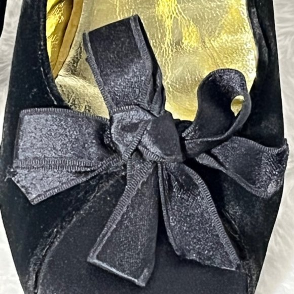 Vintage CHANEL Black Velvet Pumps With Satin Trim And Removable Bow Size EU 37.5 - Picture 6 of 15